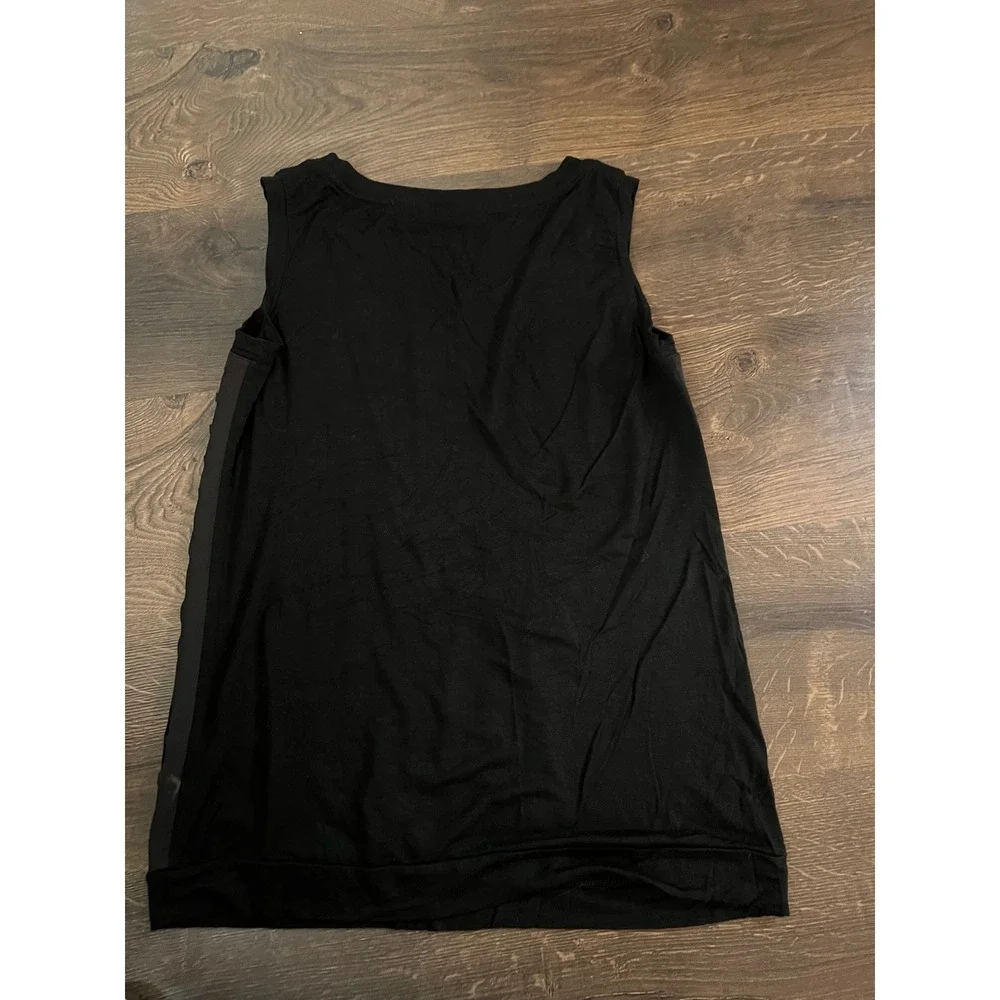 Patrizia Luca Milano Black Laser Cut Grid Sleeveless Top Small YT6804905